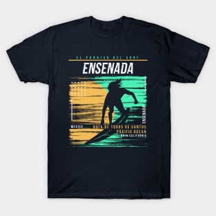 Retro Surfing Ensenada, Mexico // Vintage Surfer Beach // Surfer's Paradise T-Shirt